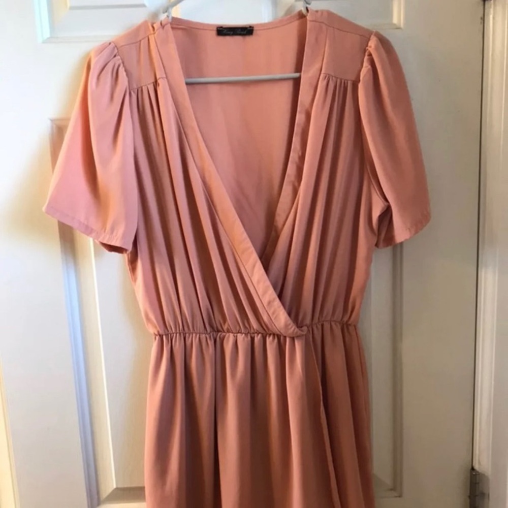 Honey punch knee length light peach dress
